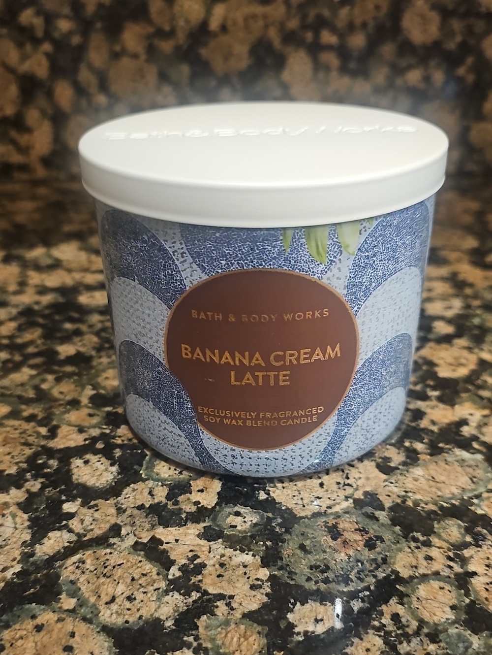 Bath & Body Works Banana Cream Latte Scented 3 Wick Candle